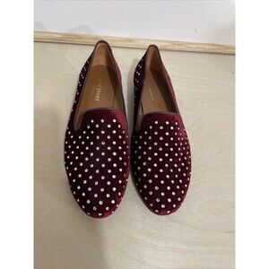 Jon Joseph Made In Spain Burgundy Embellished Loafer Size 7 1/2